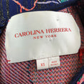 Load image into Gallery viewer, Carolina Herrera Navy Blue Multi Metallic Stretch Knit Flared Dress
