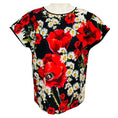 Load image into Gallery viewer, Dolce & Gabbana Black / Red Multi Floral Print Top