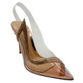 Load image into Gallery viewer, Gianvito Rossi Rose Gold Hortensia 105 Plexi Embellished Slingback Pumps