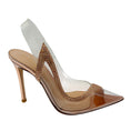 Load image into Gallery viewer, Gianvito Rossi Rose Gold Hortensia 105 Plexi Embellished Slingback Pumps
