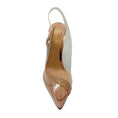 Load image into Gallery viewer, Gianvito Rossi Rose Gold Hortensia 105 Plexi Embellished Slingback Pumps