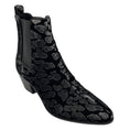 Load image into Gallery viewer, Saint Laurent Black Glitter Leopard Velvet Ankle Boots