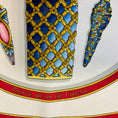 Load image into Gallery viewer, Hermes Navy Blue / White / Red Qu' Importe le Flacon Print Square Silk Twill Scarf