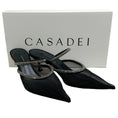 Load image into Gallery viewer, Casadei Black Mesh Mimi Mules with Crystals