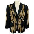 Load image into Gallery viewer, Libertine Black / Silver / Gold Rhinestone Embellished Leaf Design Wool Gabardine Blazer