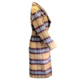 Load image into Gallery viewer, Rokh Mustard Yellow / Blue Multi Plaid Pattern Wool Trench Coat