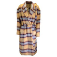 Load image into Gallery viewer, Rokh Mustard Yellow / Blue Multi Plaid Pattern Wool Trench Coat