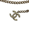 Load image into Gallery viewer, Chanel RARE 2005 Rose Quartz Stone Embellished CC Logo Pendant Gold Chain Belt