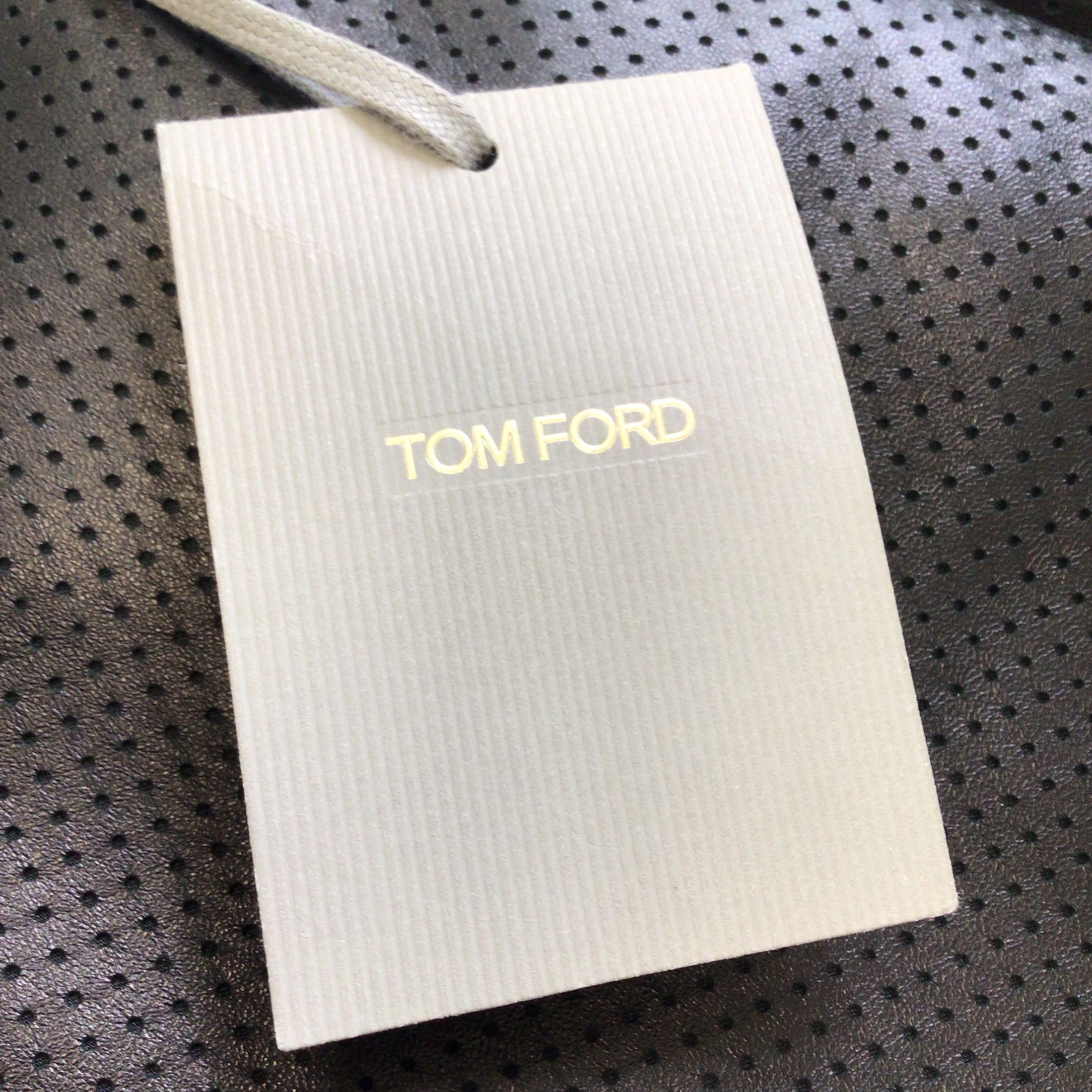 Tom Ford Black Perforated Lambskin Leather Midi Skirt
