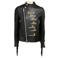 Load image into Gallery viewer, Sacai Black Luck Hand Painted Leather Jacket with Fringe