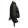 Load image into Gallery viewer, Sacai Black Luck Hand Painted Leather Jacket with Fringe