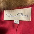 Load image into Gallery viewer, Oscar de la Renta Bordeaux Red Persian Lamb Fur Jacquard Coat with Sable Fur Trim