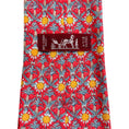 Load image into Gallery viewer, Hermes Red/ Blue Silk Palm Tree Print Men's Tie