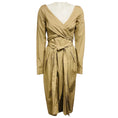 Load image into Gallery viewer, Dries Van Noten Beige Dolada Cotton Wrap Midi Dress