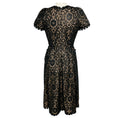 Load image into Gallery viewer, Oscar de la Renta Black / Nude Short Sleeved Coated Lace Midi Cocktail Dress