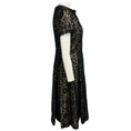 Load image into Gallery viewer, Oscar de la Renta Black / Nude Short Sleeved Coated Lace Midi Cocktail Dress