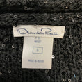Load image into Gallery viewer, Oscar de la Renta Black Micro Sequined Short Sleeved Knit Sweater