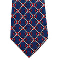 Load image into Gallery viewer, Hermes Navy / Red Silk Bit and Chain Print Men's Tie