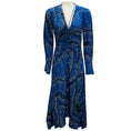 Load image into Gallery viewer, Altuzarra Blue / Yellow / Black Printed Silk Midi Dress