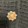 Load image into Gallery viewer, Self-Portrait Black Sequined Knit Crop Jacket with Pearl Embellished Buttons