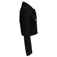 Load image into Gallery viewer, Self-Portrait Black Sequined Knit Crop Jacket with Pearl Embellished Buttons