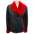 Load image into Gallery viewer, Alice + Olivia Black / Red Shearling Jacket