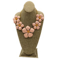 Load image into Gallery viewer, Carolina Herrera Peach / Gold Hardware Enamel Flower Necklace