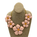 Load image into Gallery viewer, Carolina Herrera Peach / Gold Hardware Enamel Flower Necklace