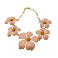 Load image into Gallery viewer, Carolina Herrera Peach / Gold Hardware Enamel Flower Necklace