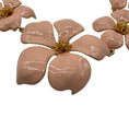 Load image into Gallery viewer, Carolina Herrera Peach / Gold Hardware Enamel Flower Necklace