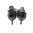 Load image into Gallery viewer, Chloe Silver Metallic Python Skin Leather Ankle Strap Sandals