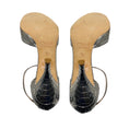 Load image into Gallery viewer, Chloe Silver Metallic Python Skin Leather Ankle Strap Sandals