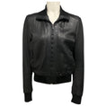 Load image into Gallery viewer, Bottega Veneta Black Embossed Leather Zip Front Bomber Jacket