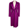 Load image into Gallery viewer, Thierry Mugler Couture Vintage Magenta Angora Rabbit Hair Coat with Black Lamb Leather Trim