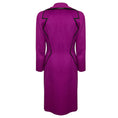Load image into Gallery viewer, Thierry Mugler Couture Vintage Magenta Angora Rabbit Hair Coat with Black Lamb Leather Trim