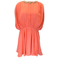 Load image into Gallery viewer, Valentino Coral Embellished Collar Silk Dress

