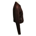 Load image into Gallery viewer, Dolce & Gabbana Brown Distressed Lambskin Leather Cropped Zip Front Jacket
