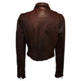 Load image into Gallery viewer, Dolce & Gabbana Brown Distressed Lambskin Leather Cropped Zip Front Jacket