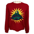 Load image into Gallery viewer, Gucci Red UFO Intarsia Graphic Print Wool Knit Pullover Sweater
