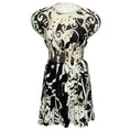 Load image into Gallery viewer, Aquilano Rimondi Black / White / Light Blue / Purple Printed Chiffon Mini Cocktail Dress