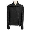 Load image into Gallery viewer, Rochas Black Sequined Wool Pleated Hem Jacket