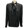 Load image into Gallery viewer, Etro Black 2024 Silk Jacquard Scarf Collar Shirt