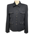 Load image into Gallery viewer, Nili Lotan Navy Blue Button Front Wool Jacket with Four Pockets