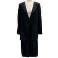 Load image into Gallery viewer, Partow Black Double Layer Silk Mid-Length Coat
