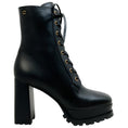 Load image into Gallery viewer, Gianvito Rossi Black Leather York Lace Up Booties
