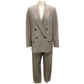 Load image into Gallery viewer, Brunello Cucinelli Grey / Brown / Black Houndstooth Double Breasted Jacket and Tapered Trousers Suit Set