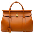 Load image into Gallery viewer, Loro Piana Warm Tan Loom L32 Smooth Calfskin Rounded Leather Tote Bag
