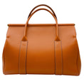 Load image into Gallery viewer, Loro Piana Warm Tan Loom L32 Smooth Calfskin Rounded Leather Tote Bag