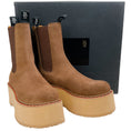 Load image into Gallery viewer, R13 Brown Suede Double Stack Chelsea Platform Boots