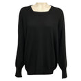 Load image into Gallery viewer, Chanel Black Square Neck Long Sleeved Cashmere Knit Pullover Sweater with CC Logo Embroidery